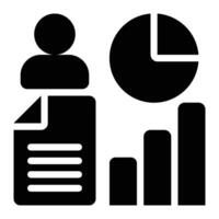 Data Analyst, Data Science Glyph Solid Icon vector