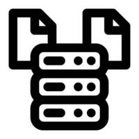 Structured Data, Data Management Outline Icon vector