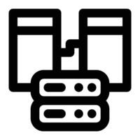 Relational Database, Structured Data Outline Icon vector