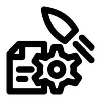 Data Optimization, Data Efficiency Outline Icon vector