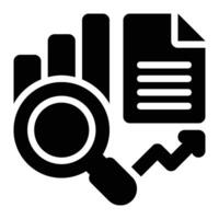 Data Analysis, Data Analytics Glyph Solid Icon vector