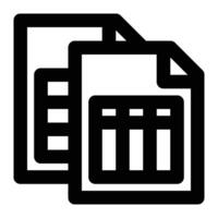 Data Datasets, Structured Data Outline Icon vector