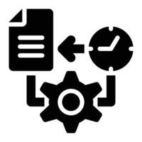 Real-Time Processing, OLTP Glyph Solid Icon vector
