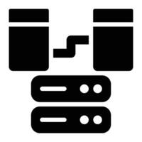 Relational Database, Structured Glyph Solid Icon vector