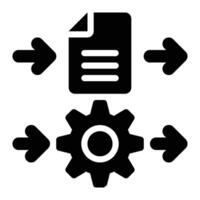 Stream Processing, Data Streaming Glyph Solid Icon vector