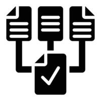 Data Wrangling, Data Processing Glyph Solid Icon vector