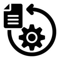 Data Transformation, Automation Glyph Solid Icon vector