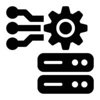 Database System, Data Architecture Glyph Solid Icon vector