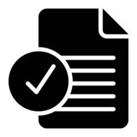 Data Validation, Integrity Glyph Solid Icon vector