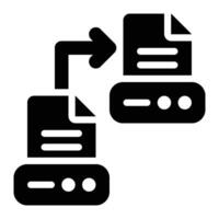 Data Migration, Backup Glyph Solid Icon vector