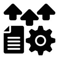 Data Load, Migration Glyph Solid Icon vector