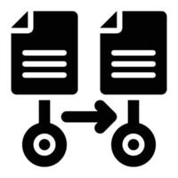 Data Lineage, Tracking Glyph Solid Icon vector