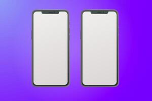 Smartphone mockup presentation display scene vibrant background vector