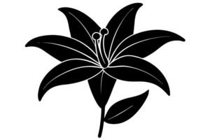 Graceful Lily Artwork with Flowing Lines vector