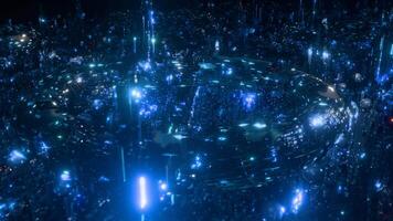 Futuristic City Loop Animated Cyber Technology Background video