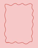 Frame in cute hand drawn style, illustration. Coquette border, great for wedding invitation designs or greeting cards. A4 format, frame with waves in whimsical style. vector
