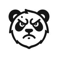 a panda bear head with an angry expression vector