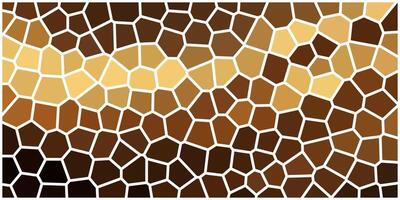 A mosaic pattern with irregular polygons in warm brown and golden hues, resembling stained glass or giraffe skin, with white outlines enhancing the contrast. vector