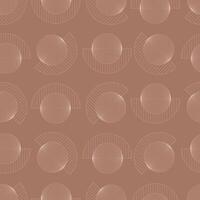 Abstract mid-century linear seamless pattern with geometric shapes of neurographic circles on a mocha colored mousse background evoking a soft brown color. vector