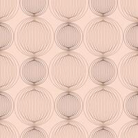 Abstract mid-century linear seamless pattern with geometric circle shapes on a mocha colored mousse background evoking a soft brown color. vector
