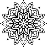 Mandala line art element pattern design vector