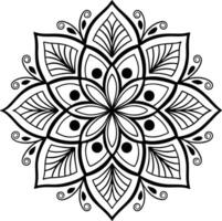 Circular pattern in the form of a mandala. Henna tatoo mandala. Decorative pattern in oriental style. vector