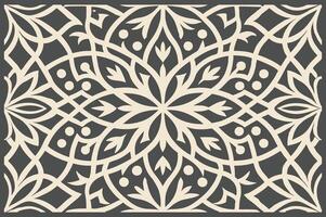Sophisticated Geometric Laser-Cut Pattern for Decorative Use vector