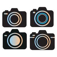 Monochrome Camera Icon Set vector