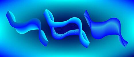 Bright color blue lines Abstract wavy background vector