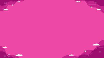 Pink copy space template background with cloud and heart shape vector