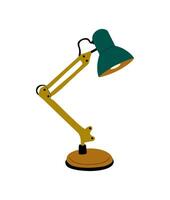 A lamp with a green shade and a yellow base vector