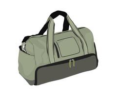 A green duffel bag with a zipper vector