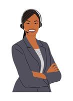 An illustration of a call center operator vector