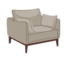 A chair with a cushion on it vector