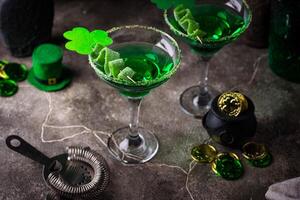 Green cocktail for St. Patrick day photo