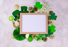 St. Patricks Day background with shamrock photo