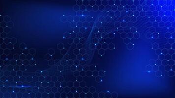 Abstract hexagonal pattern with wave flow. Geometric design for medical, science and technology vector