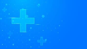 Abstract medical cross with hexagonal pattern and particles. Healthcare, medicine and science concept vector