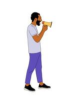 An illustration of a man with a megaphone vector
