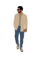 A man in a jacket and jeans vector