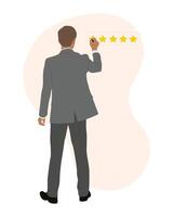 A man in a suit is drawing a star on a wall vector