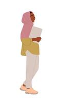 An illustration of a woman with a book vector