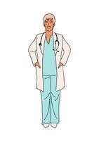 An illustration of a doctor in a lab coat vector