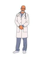 An illustration of a doctor in a lab coat vector