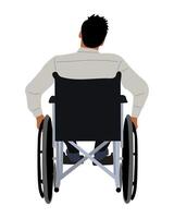 Man in wheelchair on white background vector