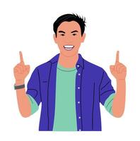 A man with two fingers up and pointing vector