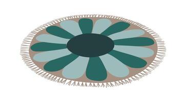 Floor rug of round shape. Trendy circle carpet with modern pattern. vector