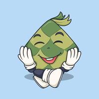 Smiling Ketupat Ramadhan Character Design vector