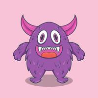 little monster with exaggerated eyes, a wide toothy grin, and an inviting expression vector