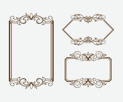 Old Engraving Style Border with Geometric Pattern vector